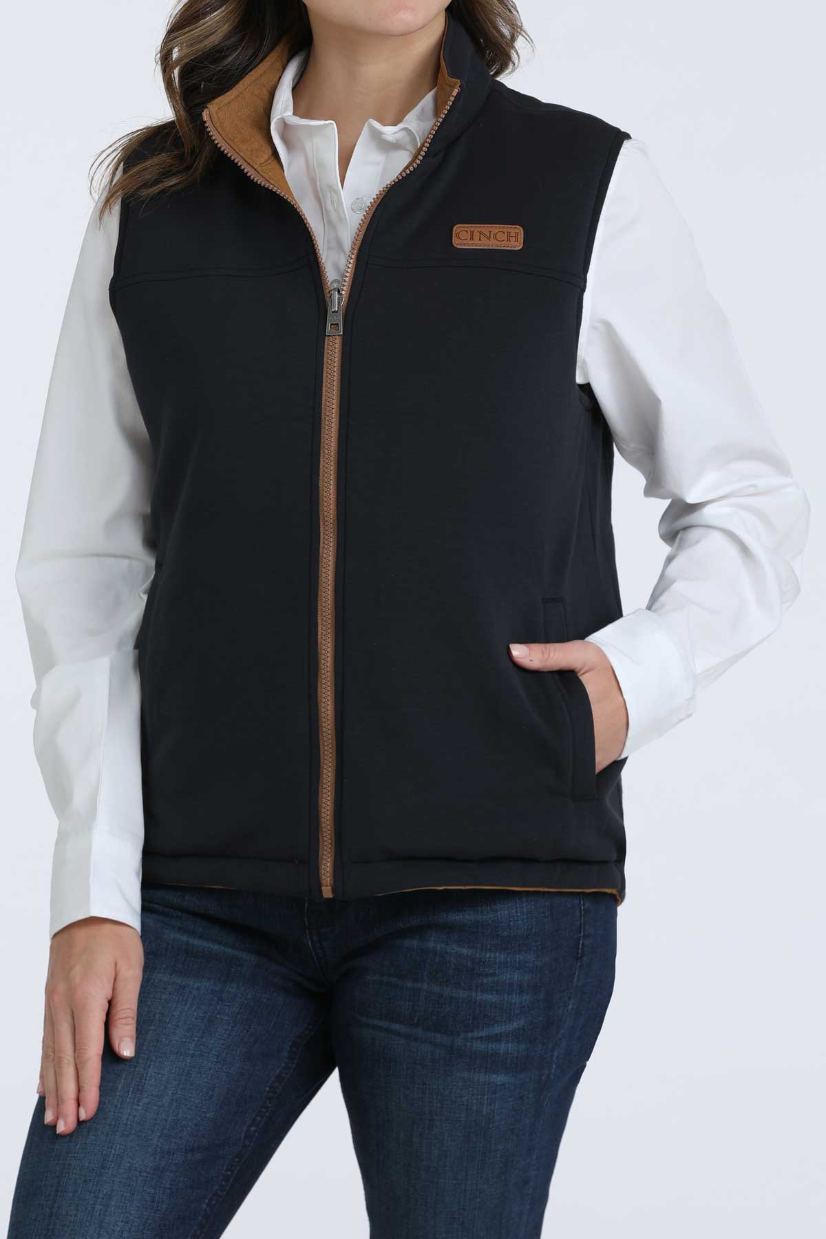 Reversible Heather Brown Women's Vest by Cinch®