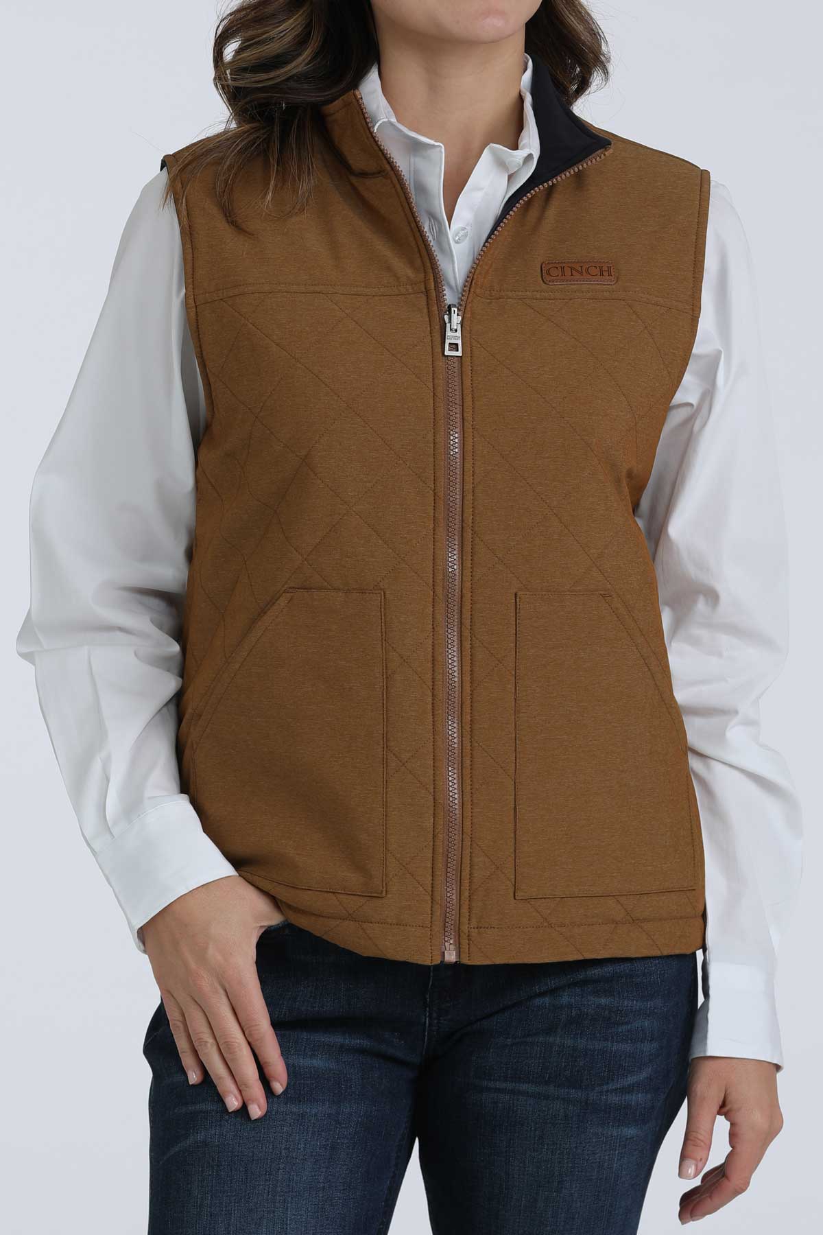 Reversible Heather Brown Women's Vest by Cinch®