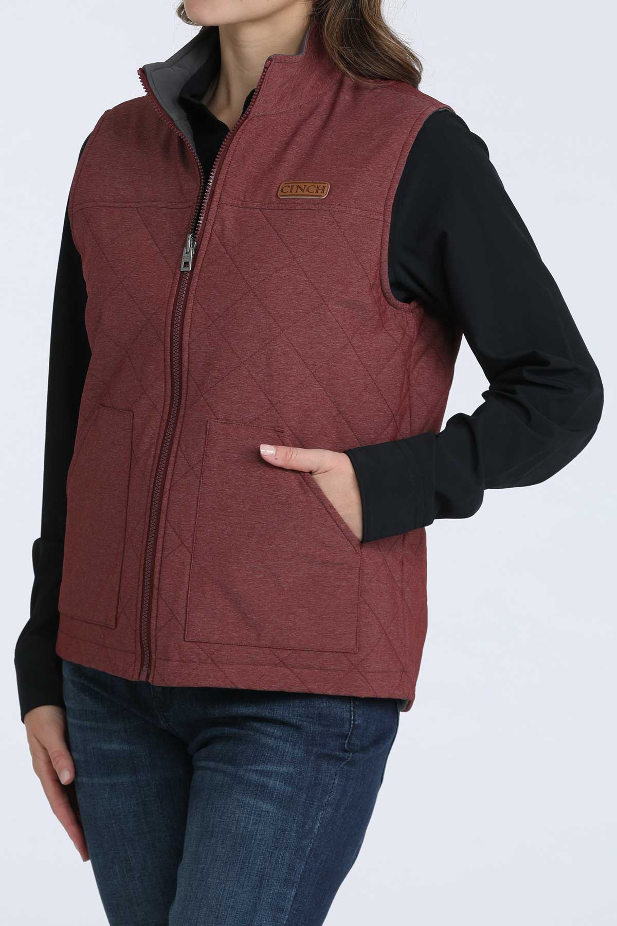 Reversible Heather Burgundy Women's Vest by Cinch®