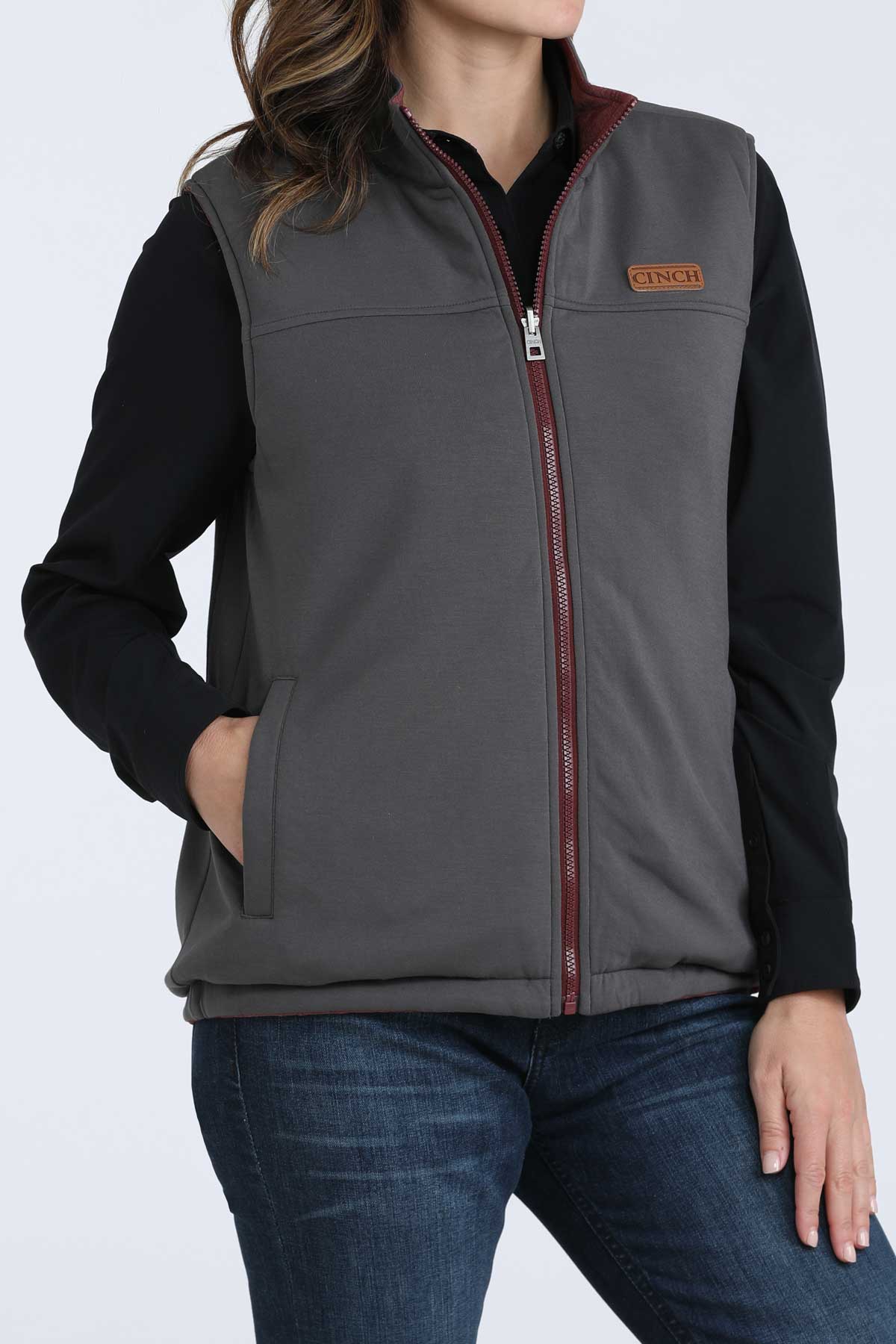 Reversible Heather Burgundy Women's Vest by Cinch®