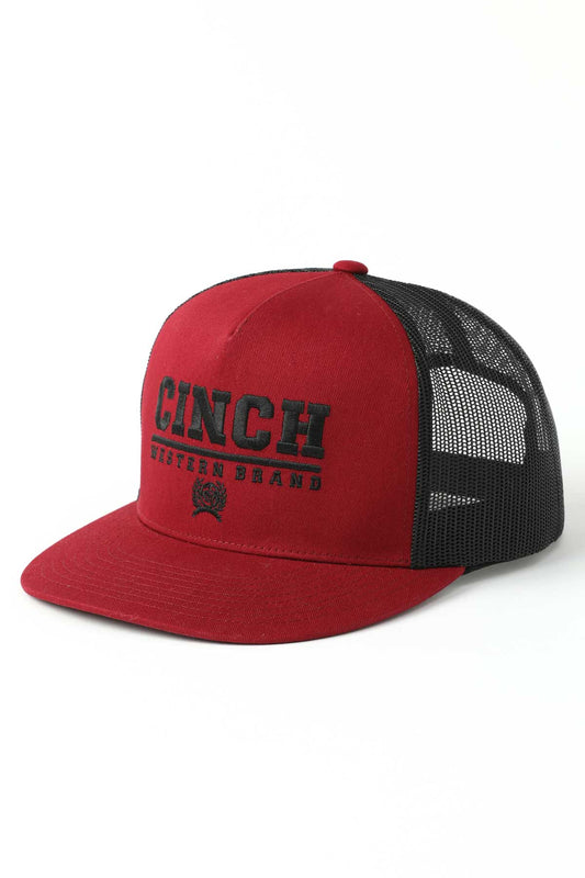 Burgundy & Black Embroidered Cap by Cinch®