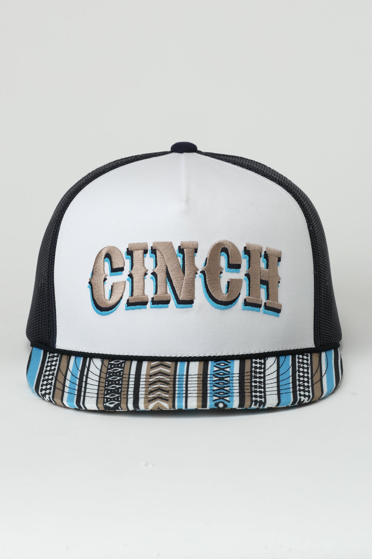 Cinch blue and gold ball cap pn a white background