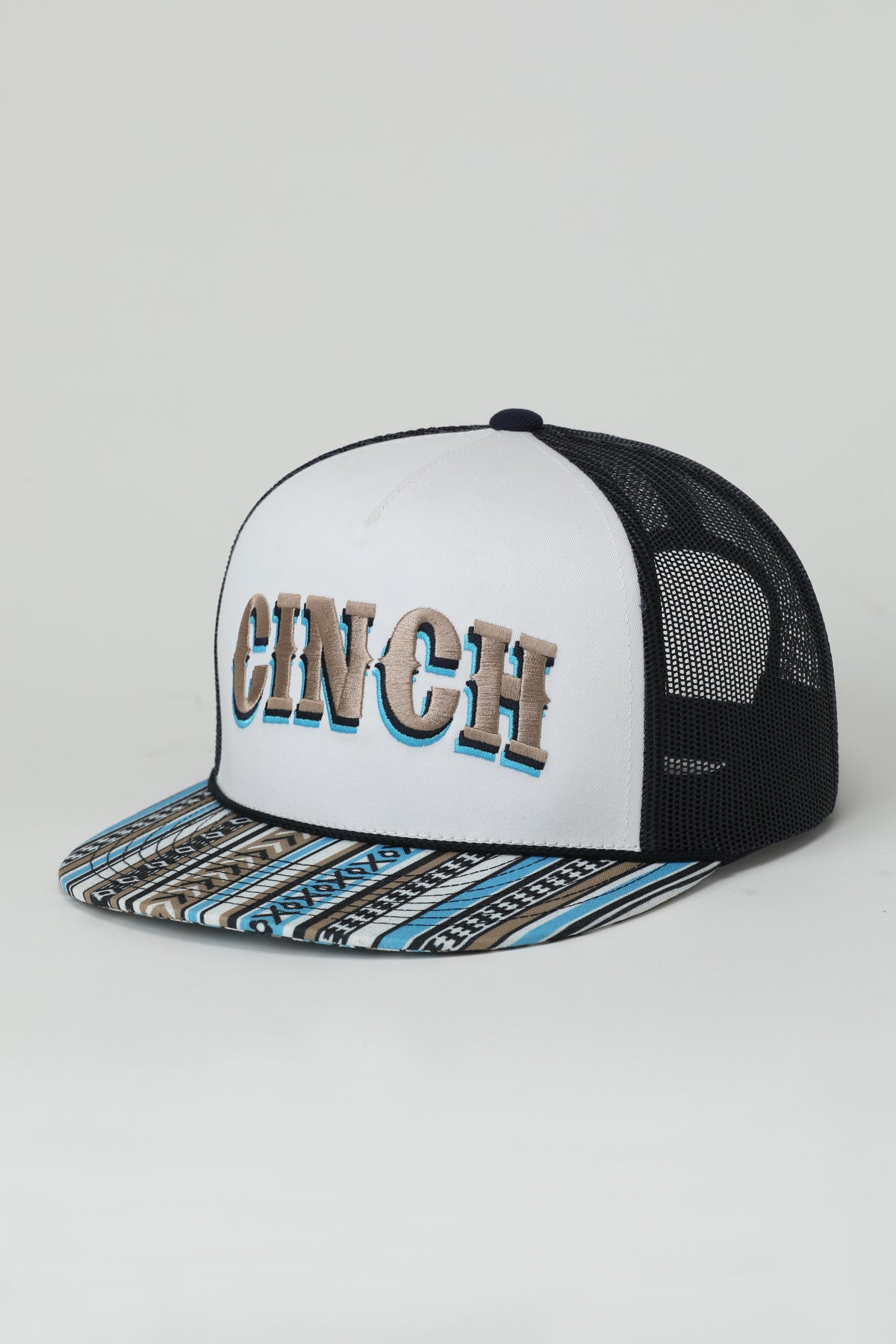 Cinch blue and gold ball cap pn a white background