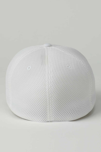 White textured cap on a light gray background