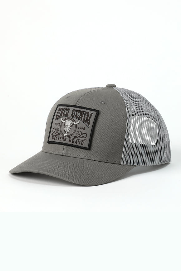 Grey Steer Skull Patch Cap by Cinch®