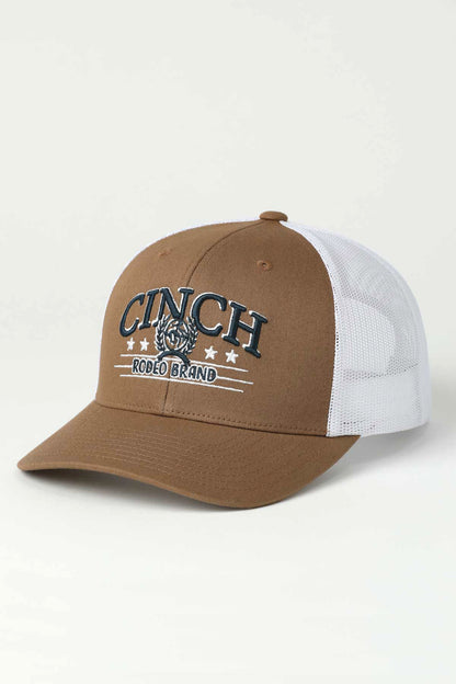Tan & White Embroidered Women's Cap by Cinch®