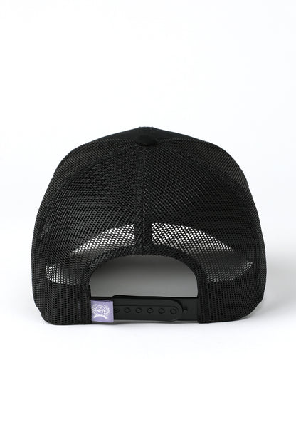 Black mesh cap on a white background