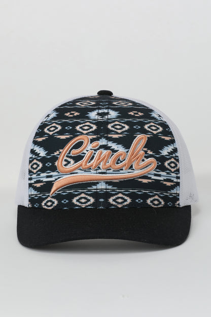 Peach and Navy Cinch Ball Cap on a white background