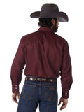 Cowboy Cut™ Burgundy Authentic Western Work Men's Shirt by Wrangler®