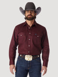 Cowboy Cut™ Burgundy Authentic Western Work Men's Shirt by Wrangler®