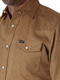 Cowboy Cut™ Rawhide Tan Authentic Western Work Men's Shirt by Wrangler®