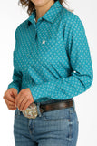 Teal Geo Print Arenaflex™ Women's Shirt by Cinch®