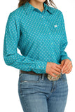 Teal Geo Print Arenaflex™ Women's Shirt by Cinch®