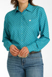 Teal Geo Print Arenaflex™ Women's Shirt by Cinch®