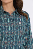 Cyan Aztec Print Arenaflex™ Women's Shirt by Cinch®