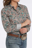 Tan Paisley Print Women's Shirt by Cinch®