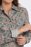 Tan Paisley Print Women's Shirt by Cinch®