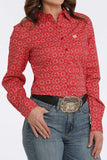 Red Geo Print Women's Shirt by Cinch®
