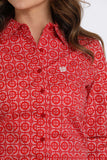 Red Geo Print Women's Shirt by Cinch®