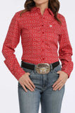 Red Geo Print Women's Shirt by Cinch®