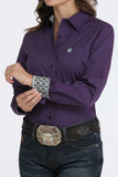 Purple Striped Stretch Women's Shirt by Cinch®