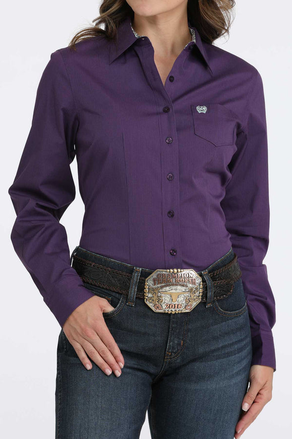 Purple Striped Stretch Women's Shirt by Cinch®