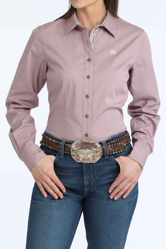 Lilac Striped Stretch Women's Shirt by Cinch®