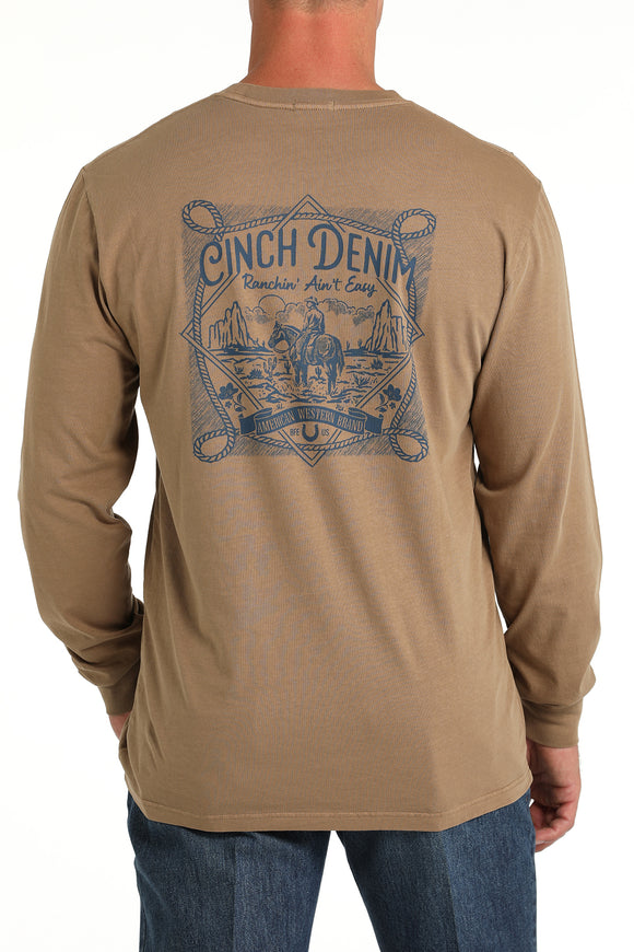 'Ain't Easy' Long Sleeve Men's T-Shirt by Cinch®