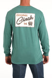 Aqua Green 'Original' Long Sleeve Men's T-Shirt by Cinch®