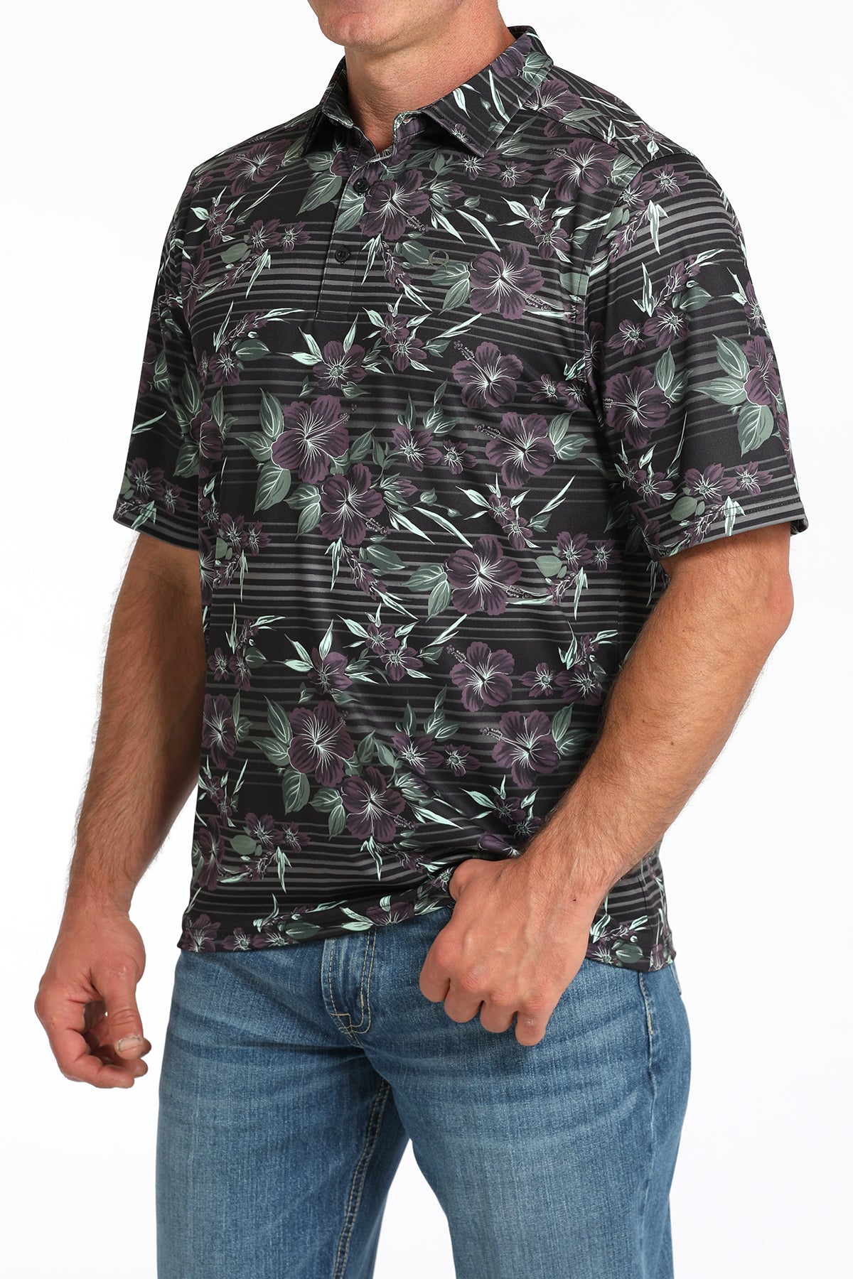 Floral & Stripe ArenaFlex™ Polo Men's T-Shirt Cinch®