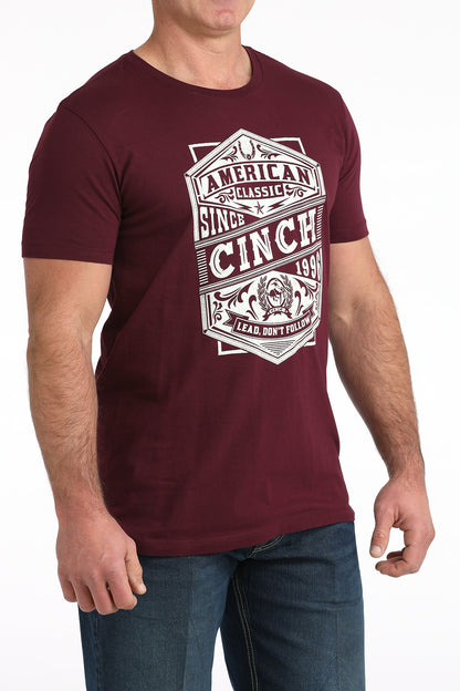 Burgundy 'Lead Don't Follow' Men's T-Shirt by Cinch®
