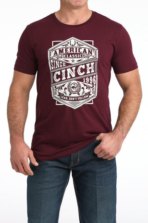 Burgundy 'Lead Don't Follow' Men's T-Shirt by Cinch®