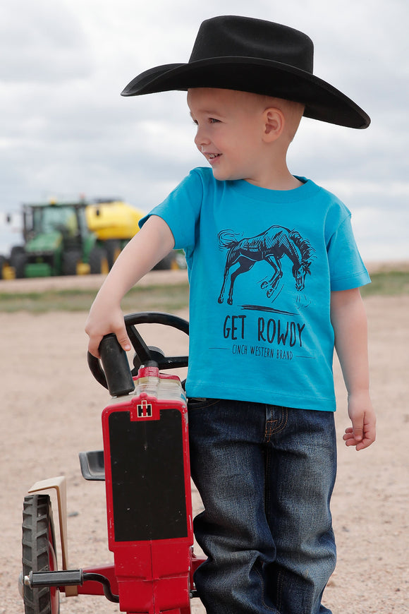 Turquoise 'Get Rowdy' Toddler Boy's T-Shirt by Cinch®
