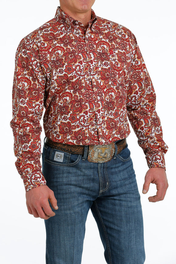 Red Punch Paisley Classic Fit Men's Shirt by Cinch®