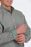 Green & Grey Plaid Classic Fit Men's Shirt by Cinch®