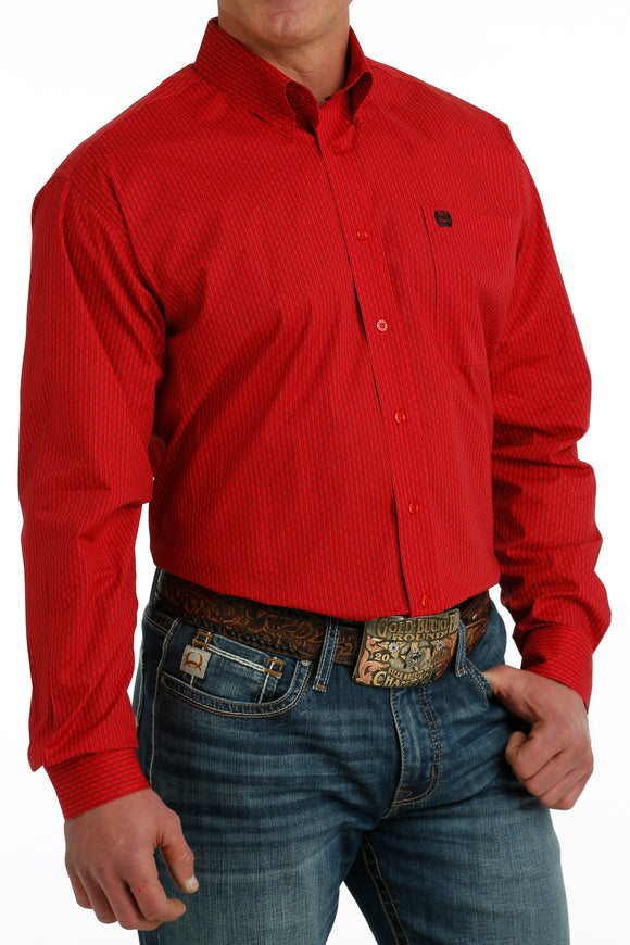 Red Geo Print Classic Fit Men's Shirt by Cinch®