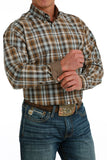 Brown Plaid Classic Fit Men's Shirt by Cinch®