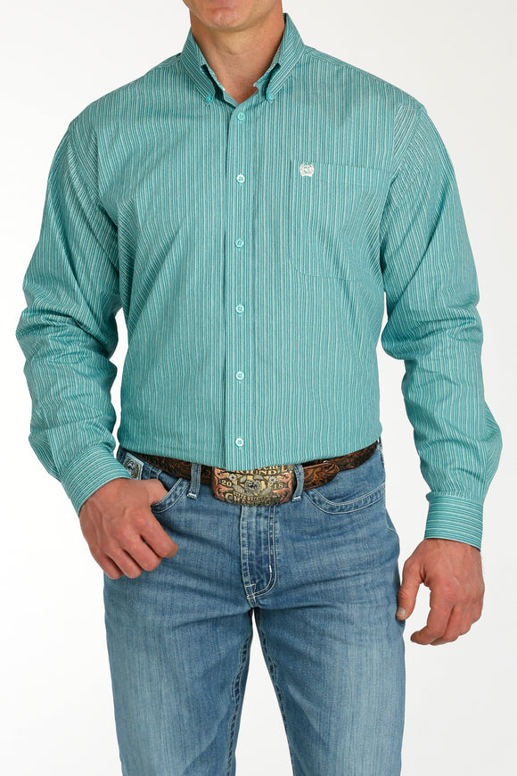'Teal Striped' Classic Fit Men's Shirt by Cinch®