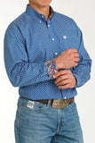 Royal Blue Geo Print Classic Fit Men's Shirt by Cinch®