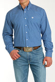 Royal Blue Geo Print Classic Fit Men's Shirt by Cinch®