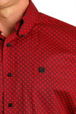 Red & Black Geo Print Classic Fit Men's Shirt by Cinch®