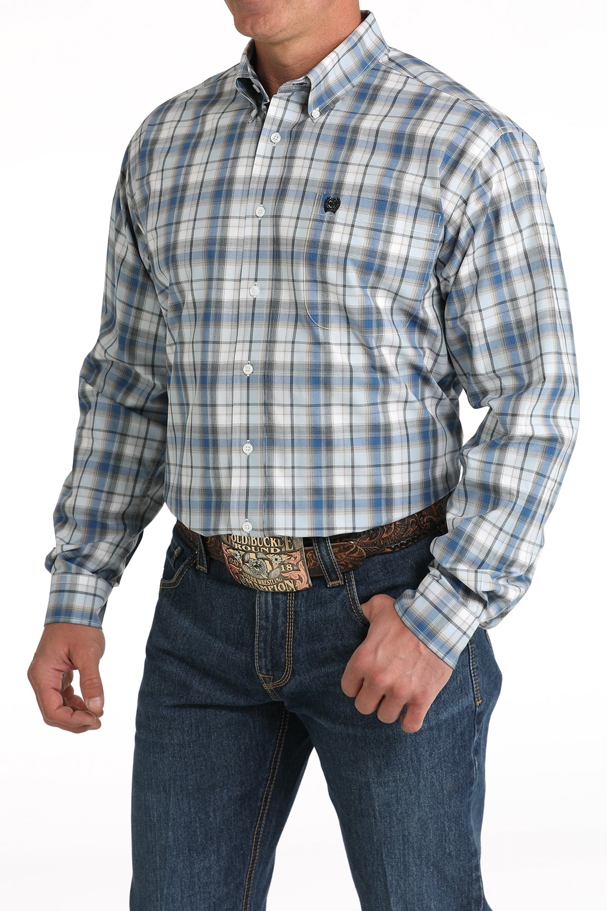 Blue Plaid Classic Fit Men's Shirt by Cinch®