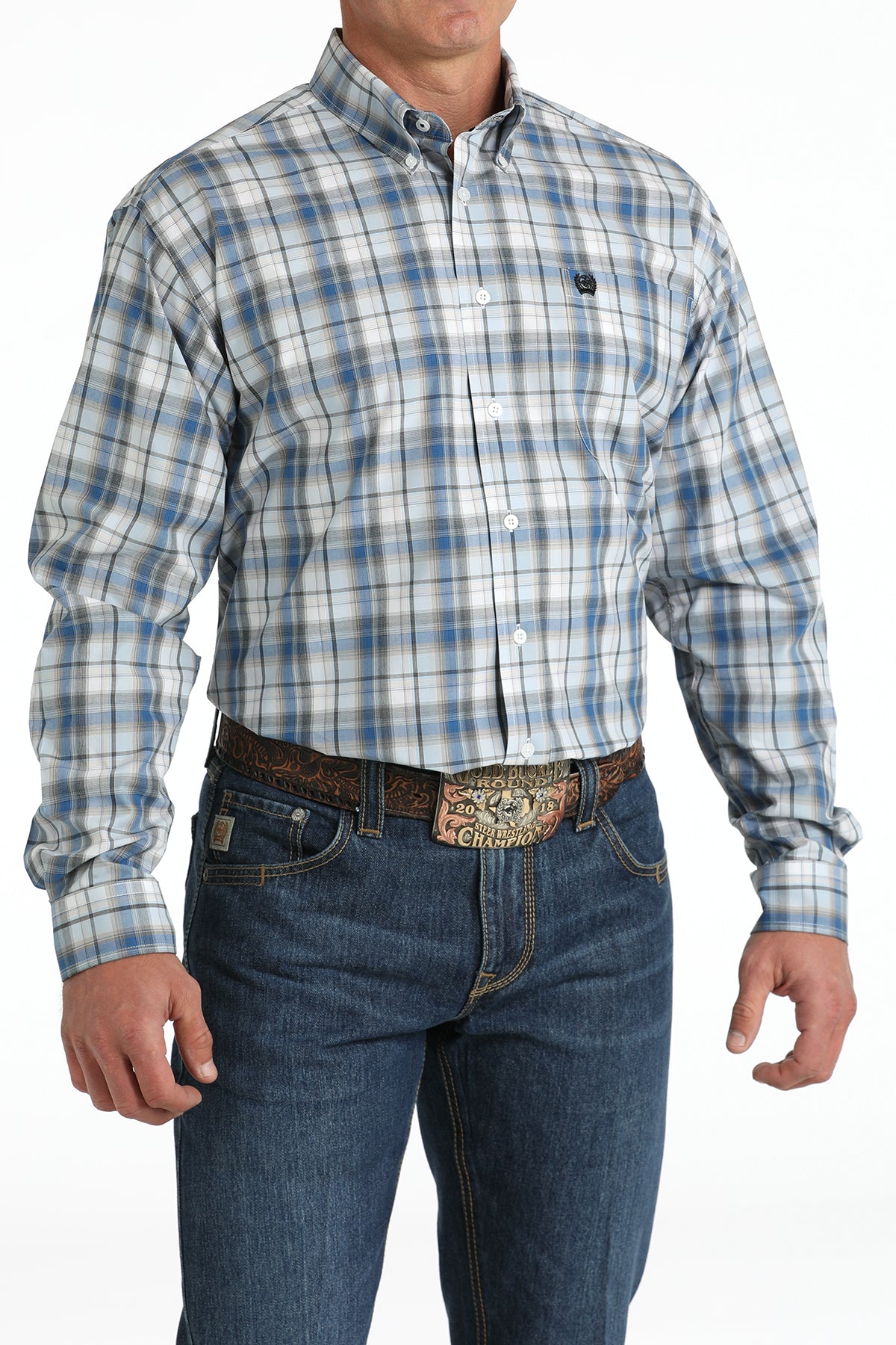 Blue Plaid Classic Fit Men's Shirt by Cinch®
