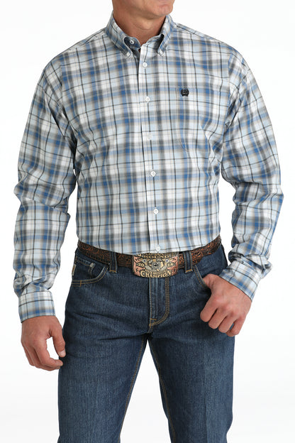 Blue Plaid Classic Fit Men's Shirt by Cinch®