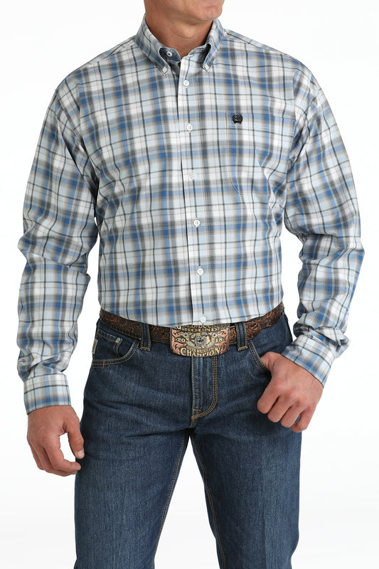 Blue Plaid Classic Fit Men's Shirt by Cinch®