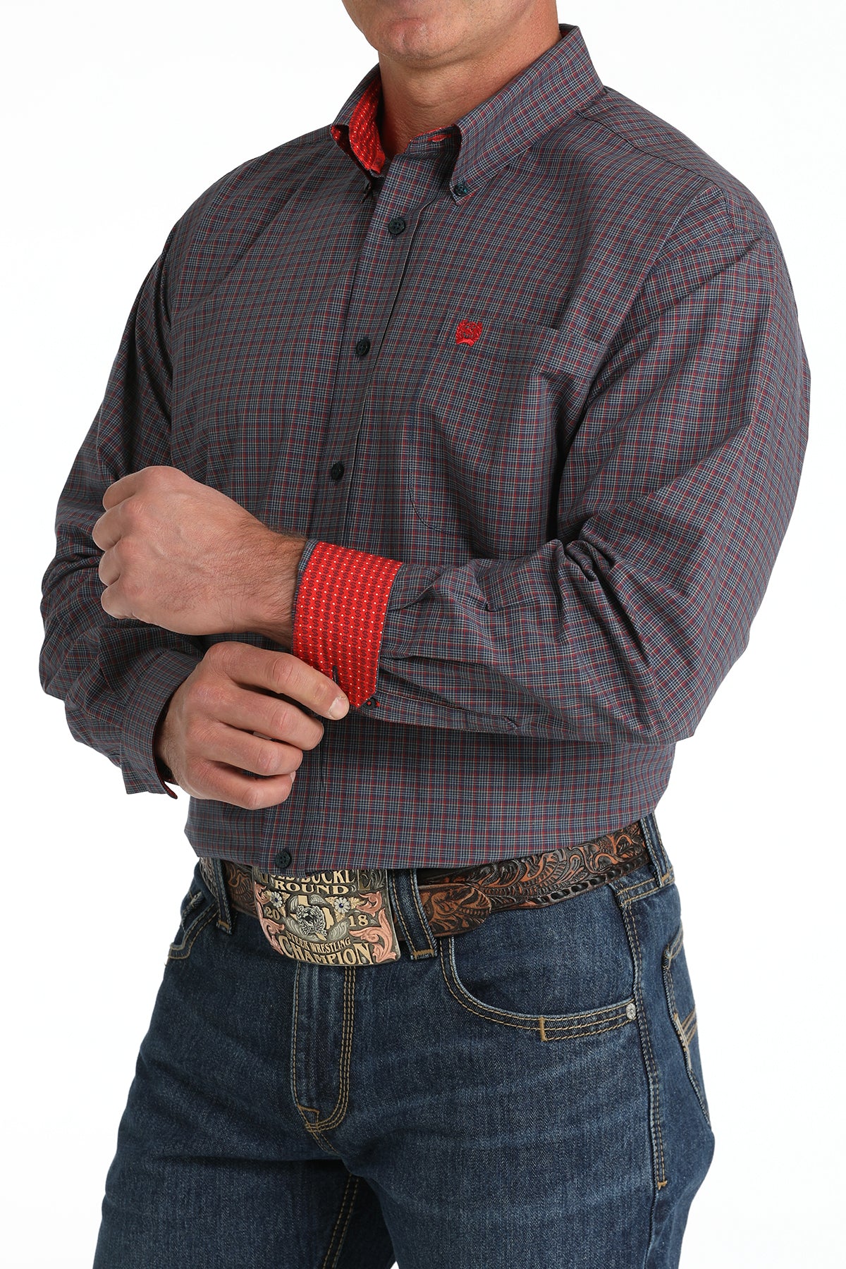 Navy Plaid Classic Fit Men's Shirt by Cinch®