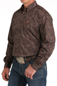 Brown Paisley Classic Fit Men's Shirt by Cinch®