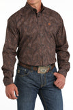 Brown Paisley Classic Fit Men's Shirt by Cinch®