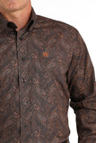 Brown Paisley Classic Fit Men's Shirt by Cinch®