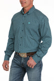 Teal Geo Print Classic Fit Men's Shirt by Cinch®